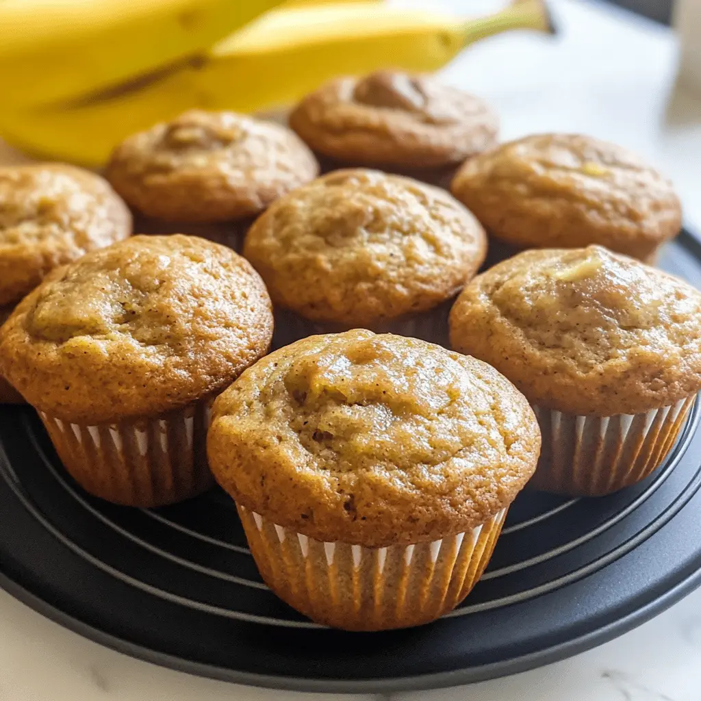 Enjoy the comforting aroma of freshly baked Banana Bread Muffins! These fluffy treats are packed with ripe bananas and a hint of vanilla, making them perfect for breakfast or a snack. With just a few simple ingredients, you can whip up a batch that will delight your family and friends. Save this recipe to bake these delicious muffins for your next gathering or a cozy weekend at home!