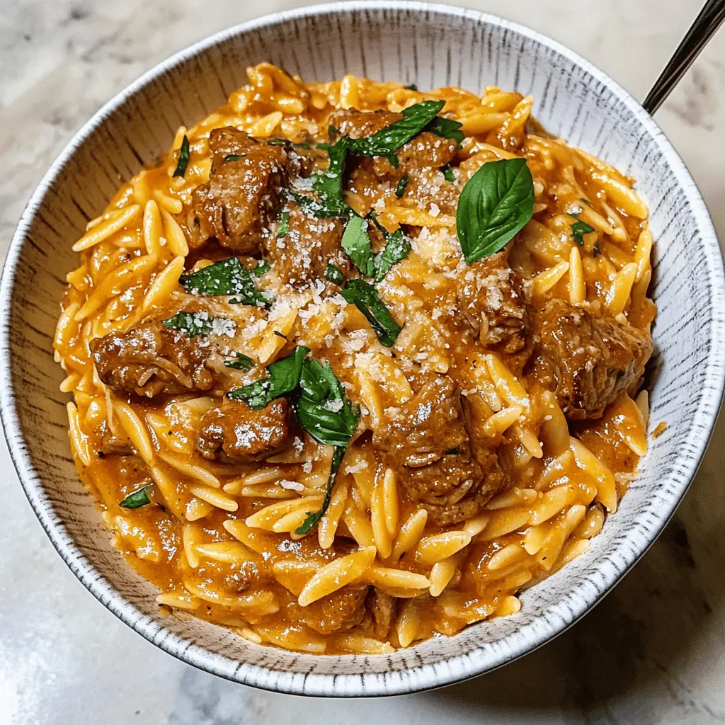Need a comforting meal that’s quick to prepare? This Beef Orzo with Tomato Cream Sauce is your answer! Featuring tender ground beef, perfectly cooked orzo, and a creamy, flavorful tomato sauce, this dish is a delight for the whole family. Perfect for weeknight dinners or special occasions. Save this recipe for a delicious and easy meal idea!