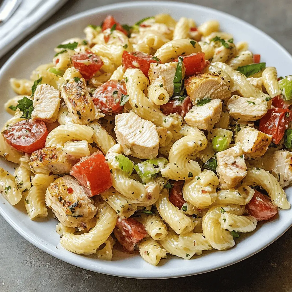 This Chicken Club Pasta Salad is a delightful blend of tender chicken, crispy bacon, and fresh veggies, all tossed in a creamy dressing. Perfect for potlucks or easy weeknight dinners, it’s a crowd-pleaser! Save this recipe for a satisfying meal that everyone will love. Ideal for picnics or meal prep!