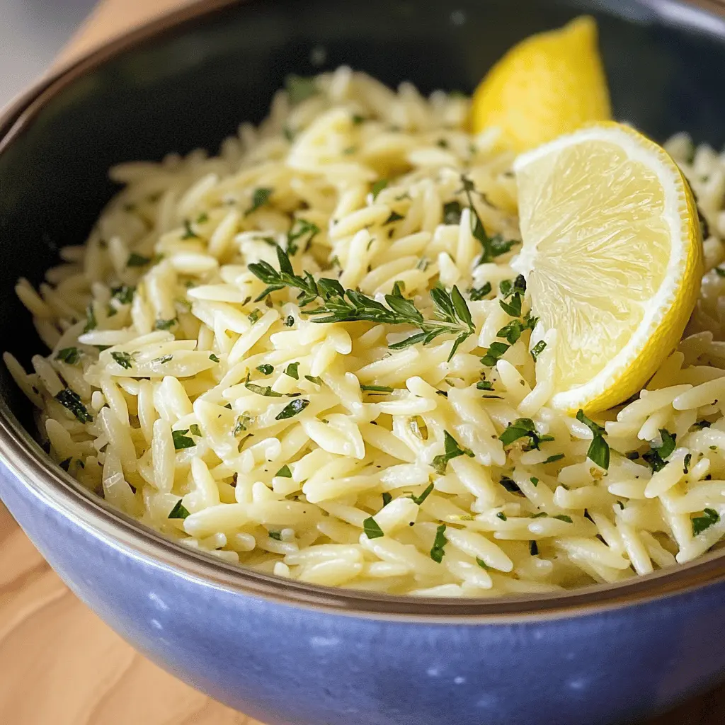 This Greek Orzo with Lemon and Herbs is the perfect dish for a fresh and vibrant meal! Bursting with the zesty flavor of lemon and a blend of aromatic herbs, this recipe transforms simple orzo pasta into a delightful side or main course. Perfect for summer gatherings, potlucks, or a quick weeknight dinner. Save this pin and enjoy a taste of the Mediterranean anytime!