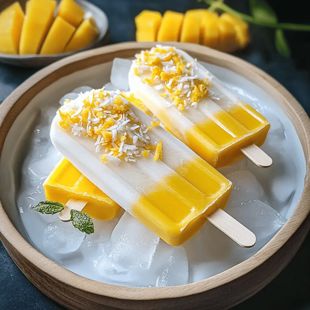 Beat the heat with these delightful homemade coconut mango popsicles! Bursting with tropical flavors, they're a perfect blend of creamy coconut and sweet mango. Simple to make with just a few ingredients, these pops are great for kids and adults alike. Save this recipe for your next summer gathering or a refreshing treat any day!