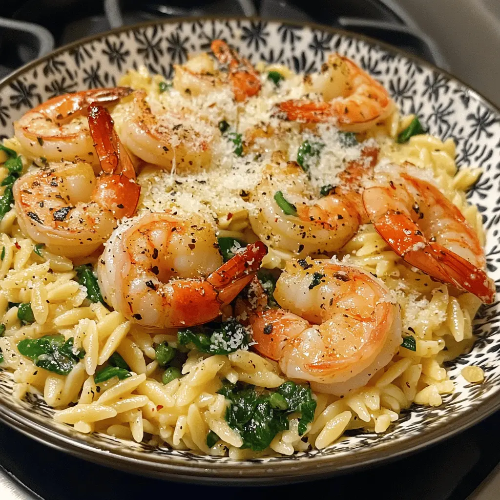 Make dinner a breeze with this One Pan Parmesan Orzo with Shrimp! Creamy, flavorful, and loaded with perfectly cooked shrimp, this dish is sure to impress. The simple preparation means less cleanup, making it perfect for busy weeknights or a special gathering. Don’t forget to save this recipe for your next meal plan!