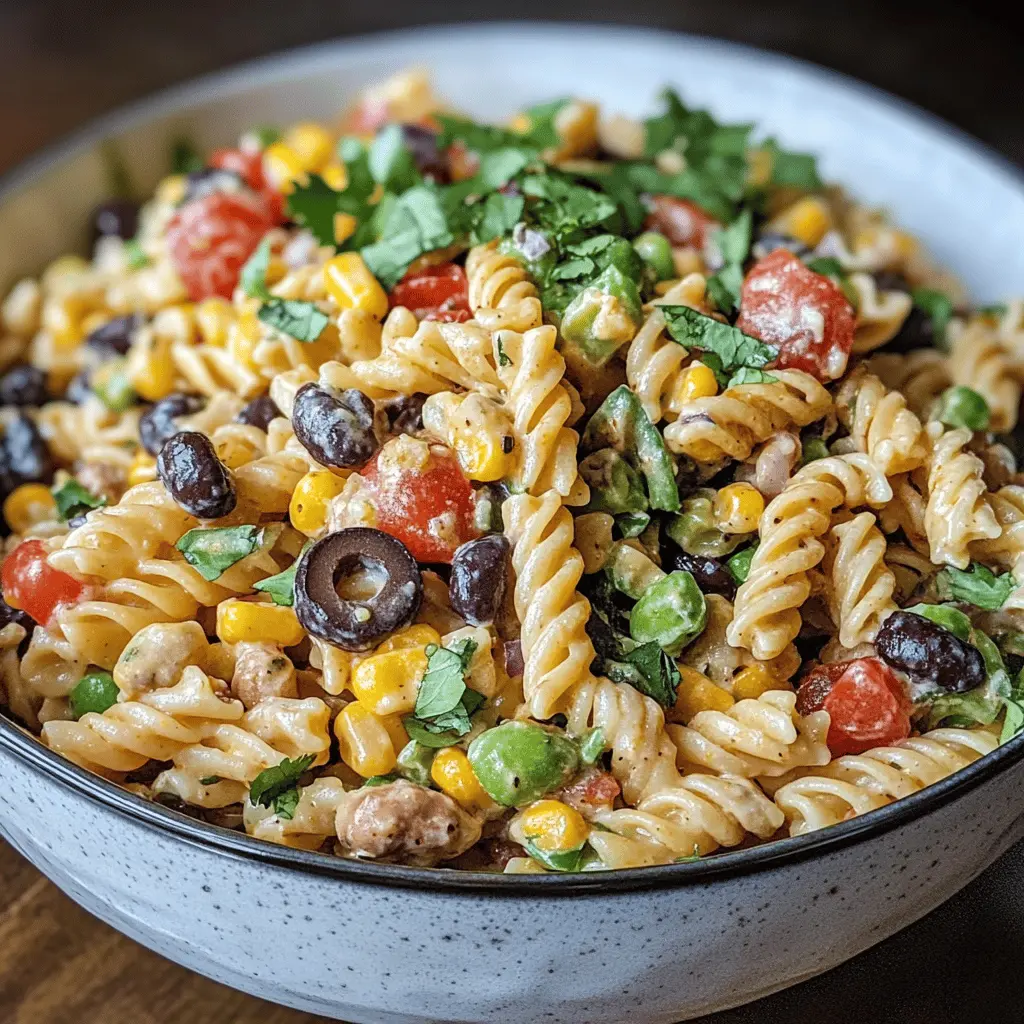 Fresh, vibrant, and packed with flavor, this Southwestern Pasta Salad is perfect for picnics or potlucks! Loaded with colorful veggies, zesty lime dressing, and a hint of spice, it's a crowd-pleaser that can be made in minutes. Save this recipe for your next gathering or family dinner; everyone will love it!