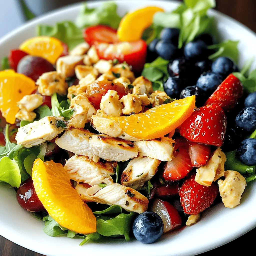 Brighten up your meals with this refreshing Strawberry Blueberry Chicken Salad! Filled with juicy strawberries, plump blueberries, and tender chicken, it’s drizzled with a zesty orange vinaigrette for a burst of flavor. Perfect for lunch, dinner, or a picnic! Save this recipe for a healthy and delicious salad option anytime!