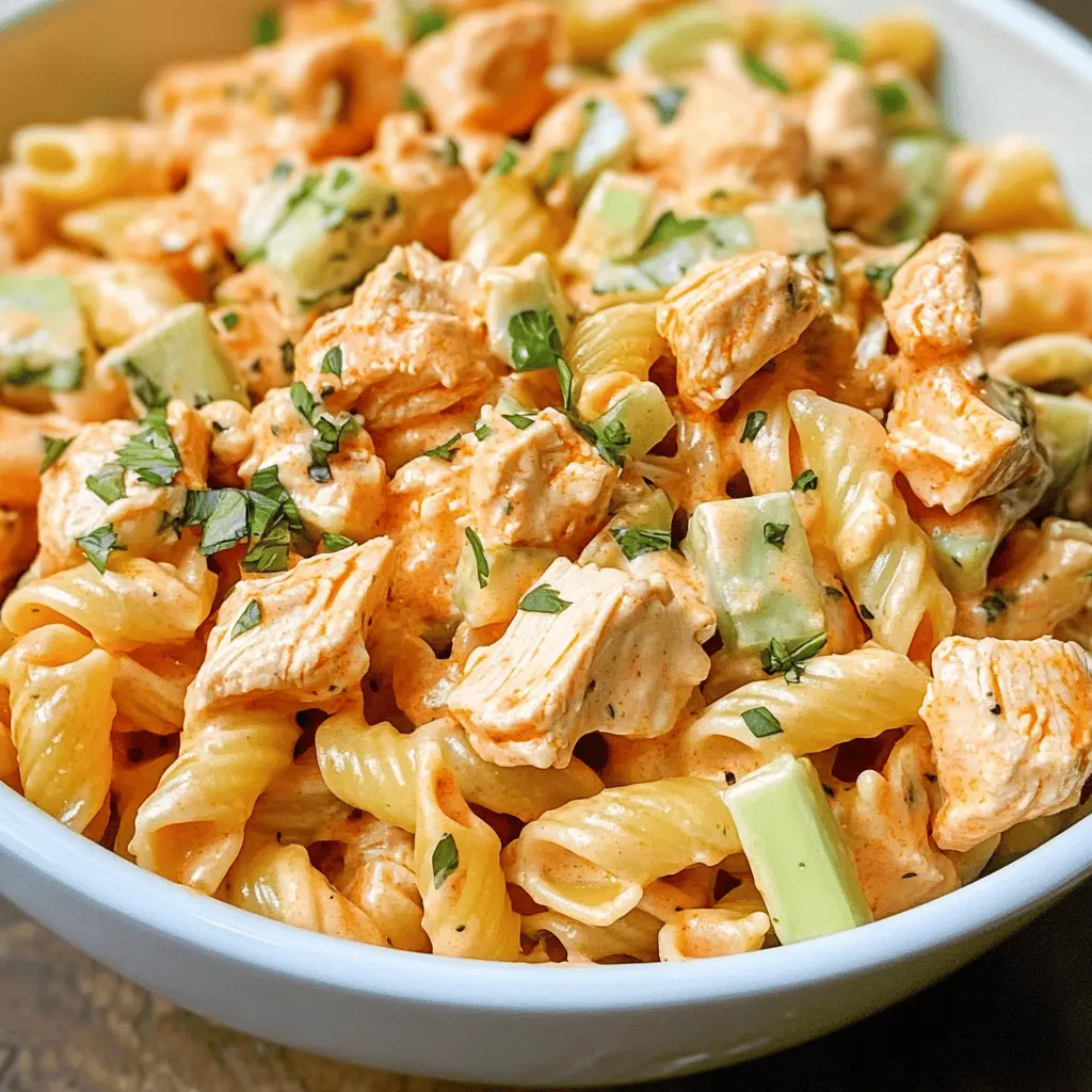 Easy Buffalo Chicken Pasta Salad Recipe