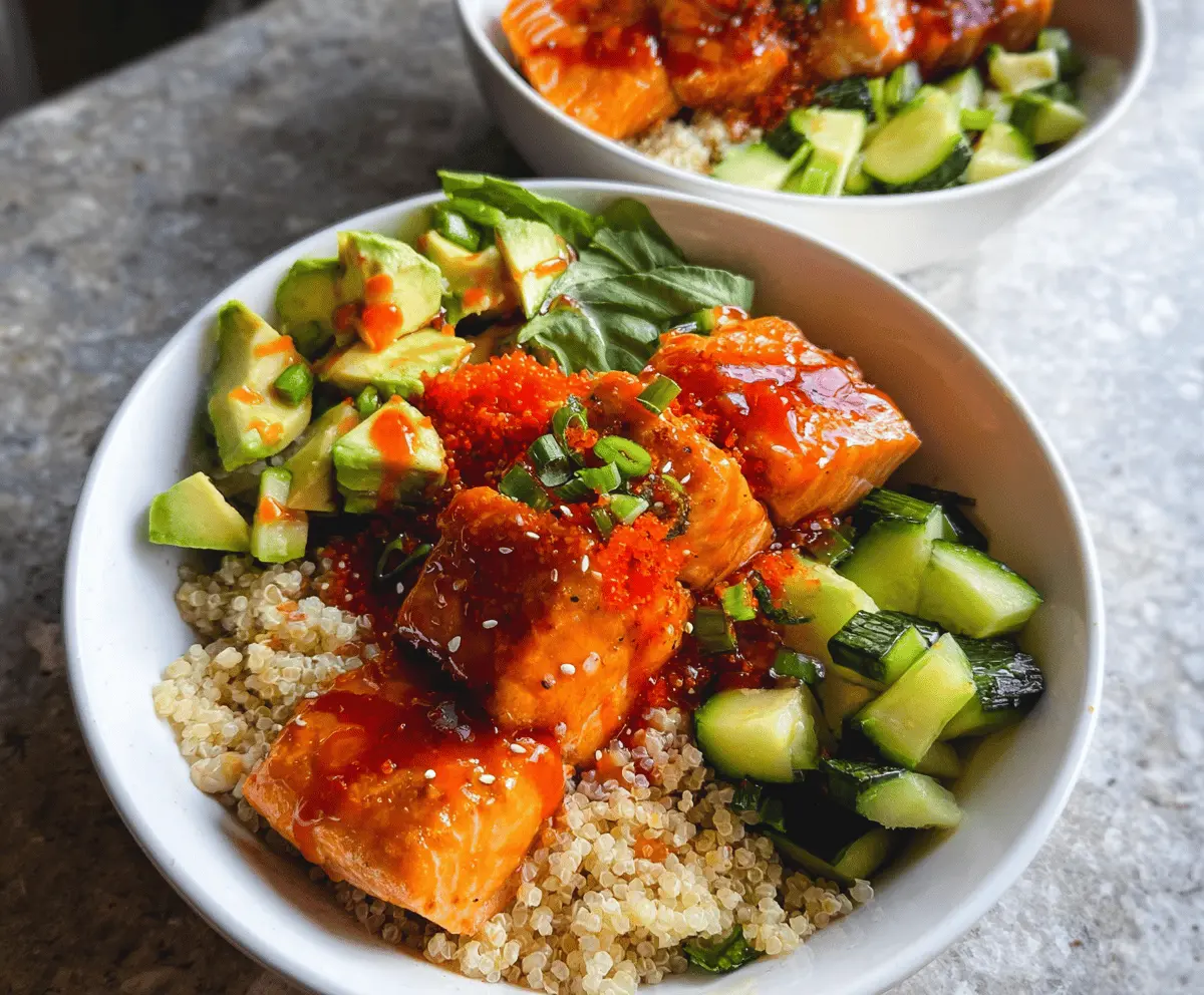 Easy Honey Sriracha Salmon Bowls Recipe
