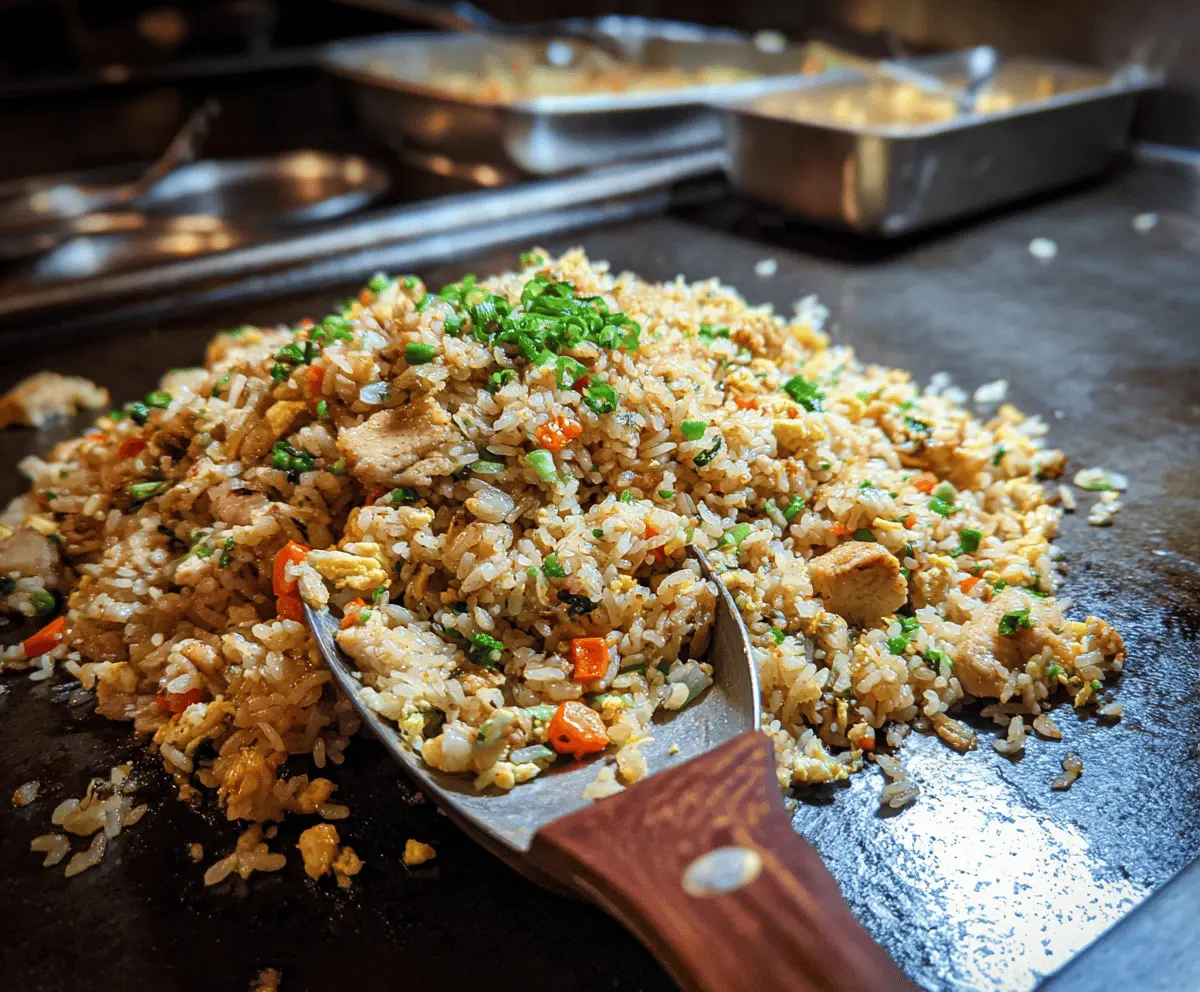Easy Hibachi Fried Rice on Blackstone Grill