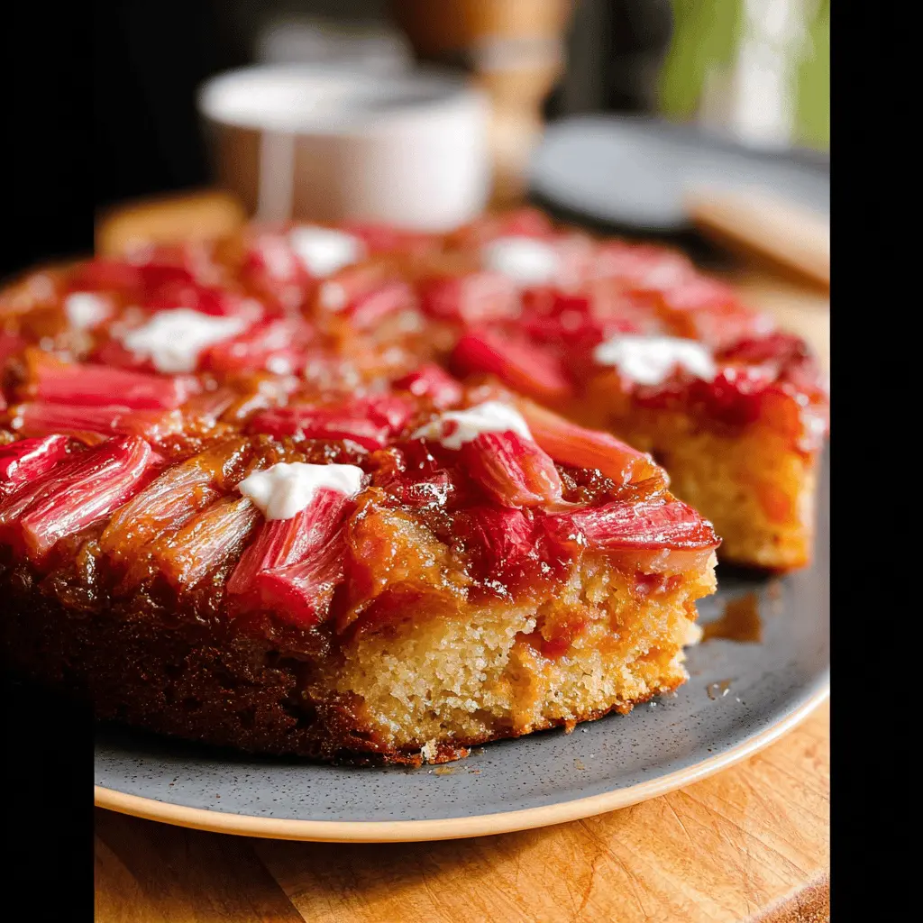 Easy Rhubarb Upside-Down Cake Recipe