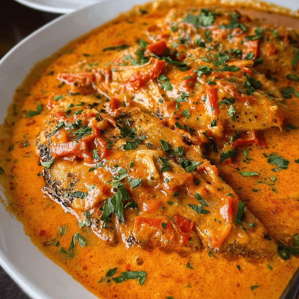Easy Tilapia in Creamy Roasted Pepper Sauce