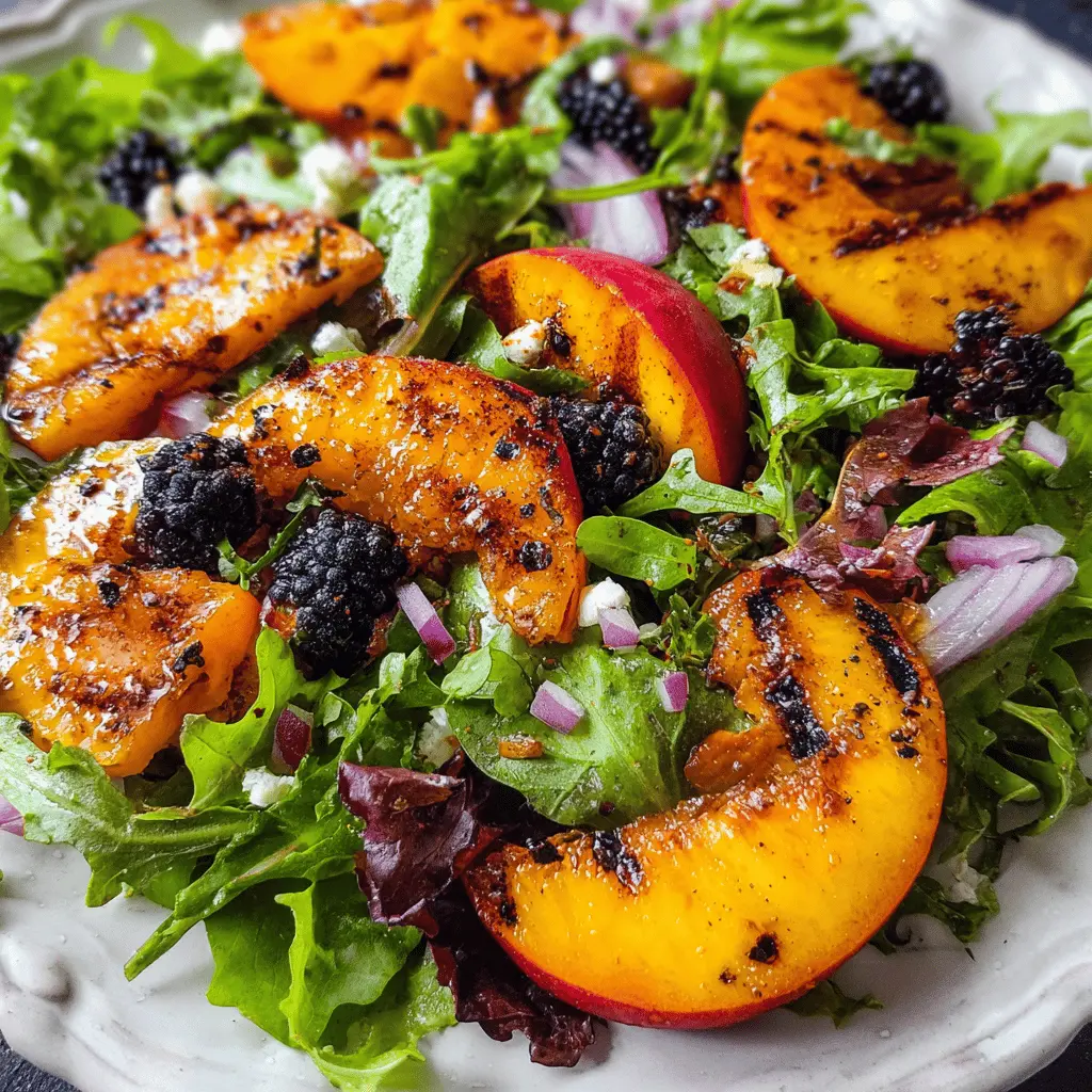 Easy Grilled Peach Salad With Fresh Greens