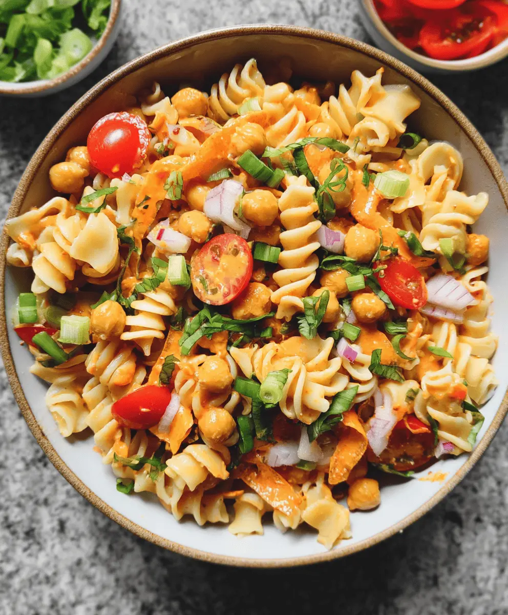 Easy Buffalo Chickpea Pasta Salad Recipe