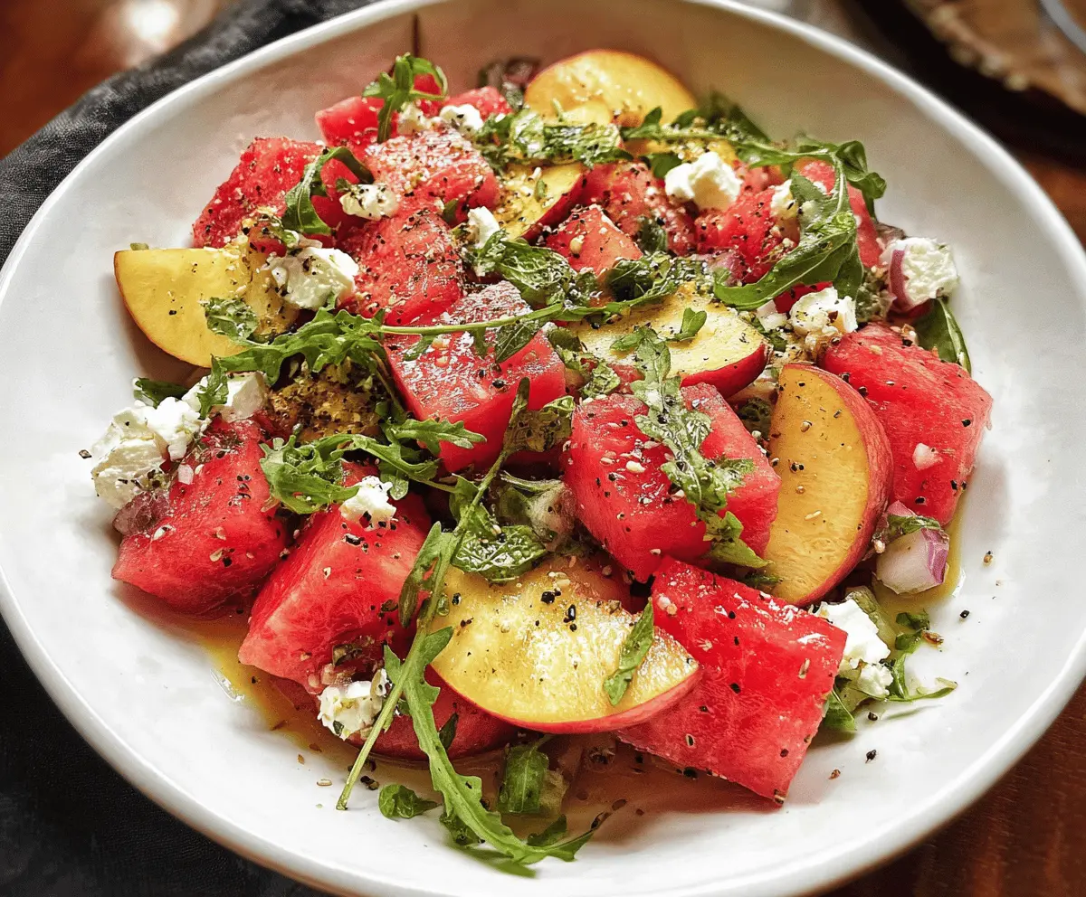 Easy Peach Watermelon Salad Recipe for Summer