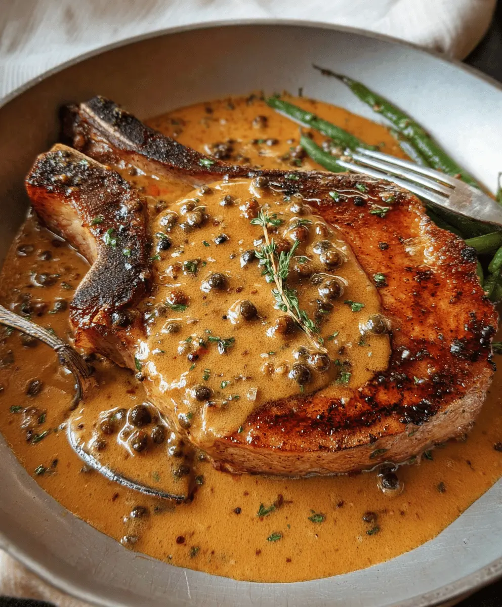 Easy Pork Chops With Creamy Peppercorn Sauce