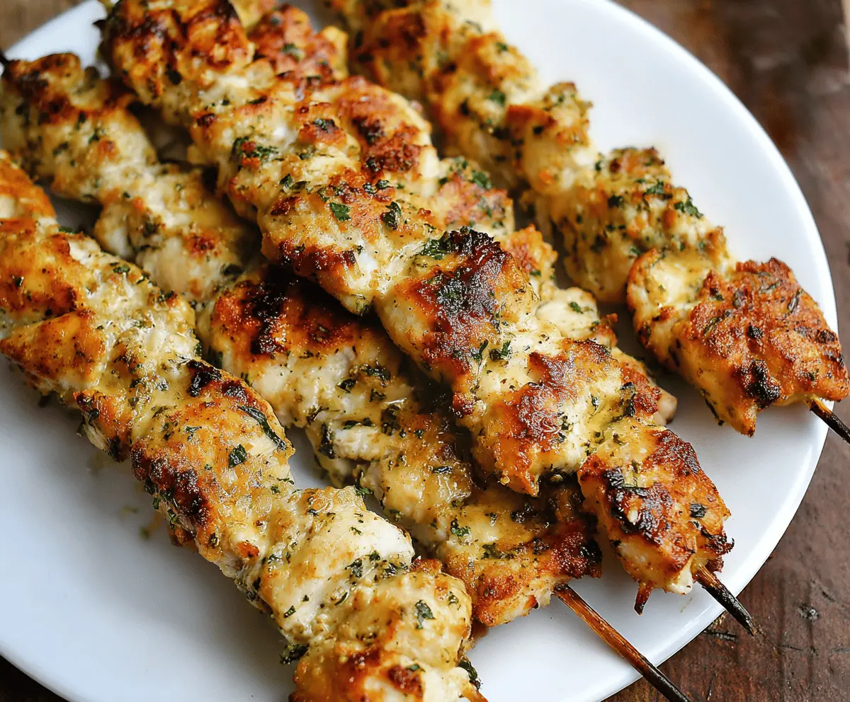 Juicy Garlic Parmesan Chicken Kebabs Recipe