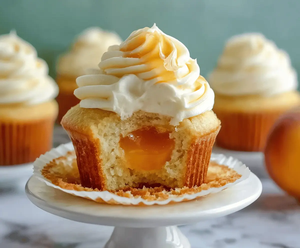 Easy Honey Peach Cream Cheese Cupcakes Recipe