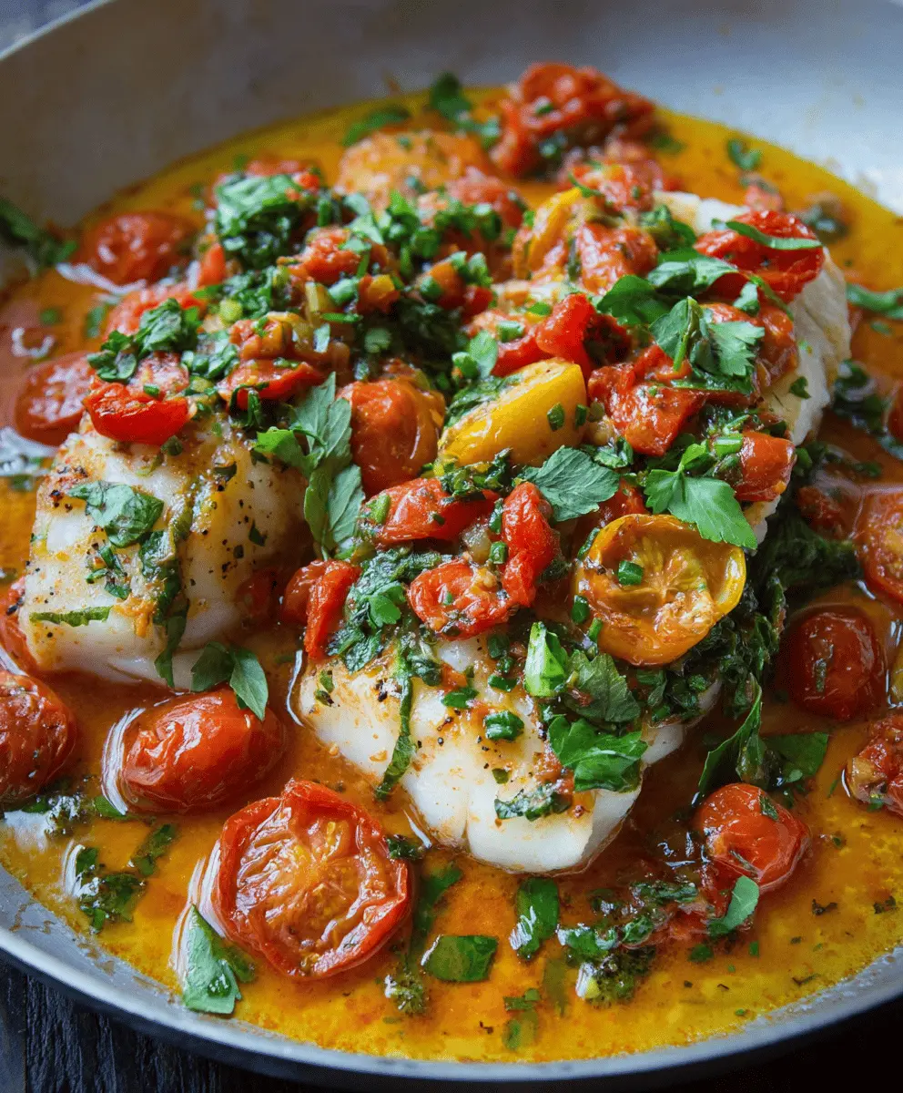 Easy Cod in Tomato Lemon Butter Sauce