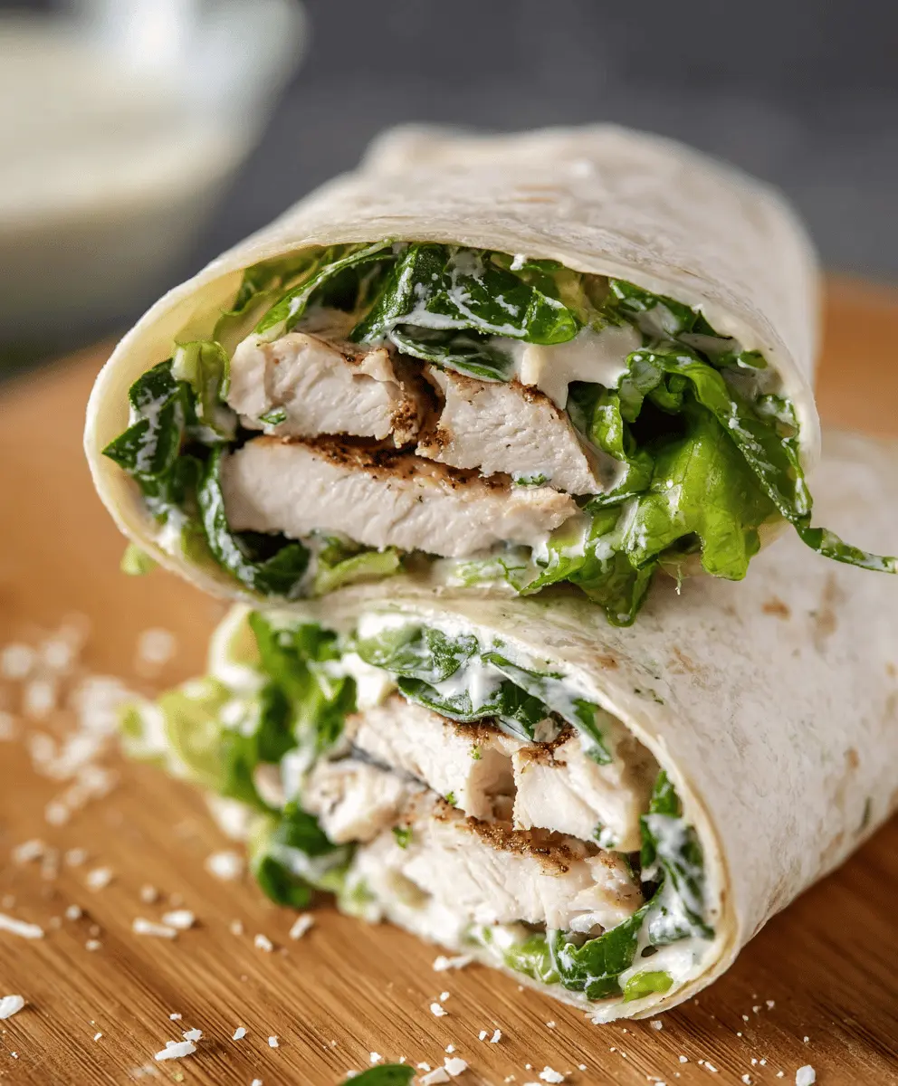 Easy Chicken Caesar Salad Wrap Recipe