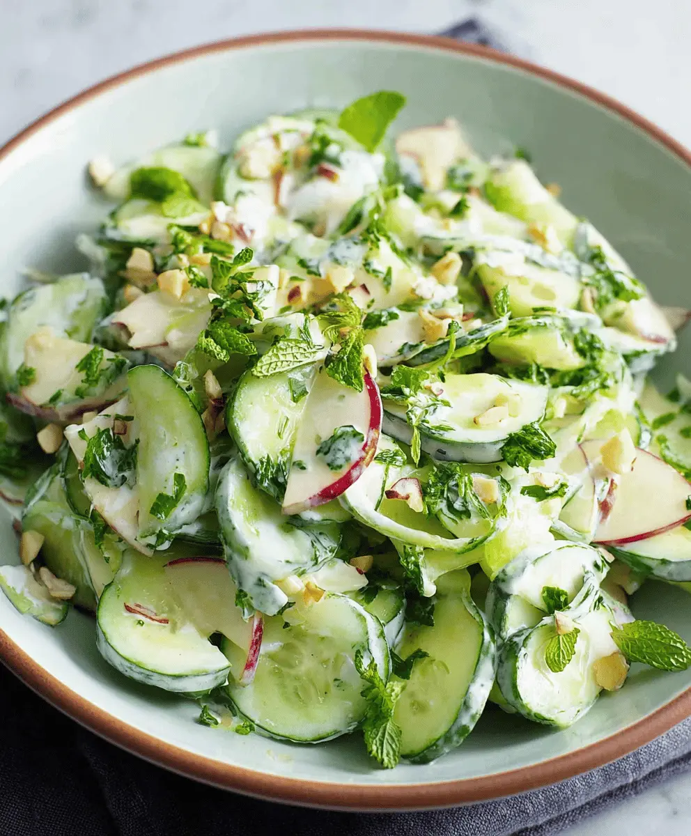 Easy Crunchy Cucumber Apple Salad Recipe