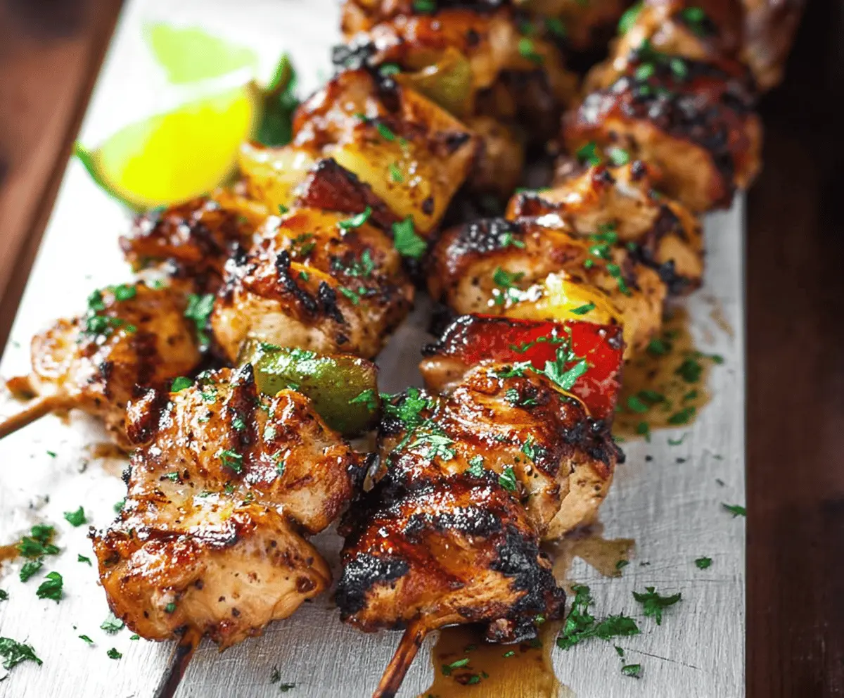 Easy Chicken Kabobs with Fresh Ginger Lemon Marinade