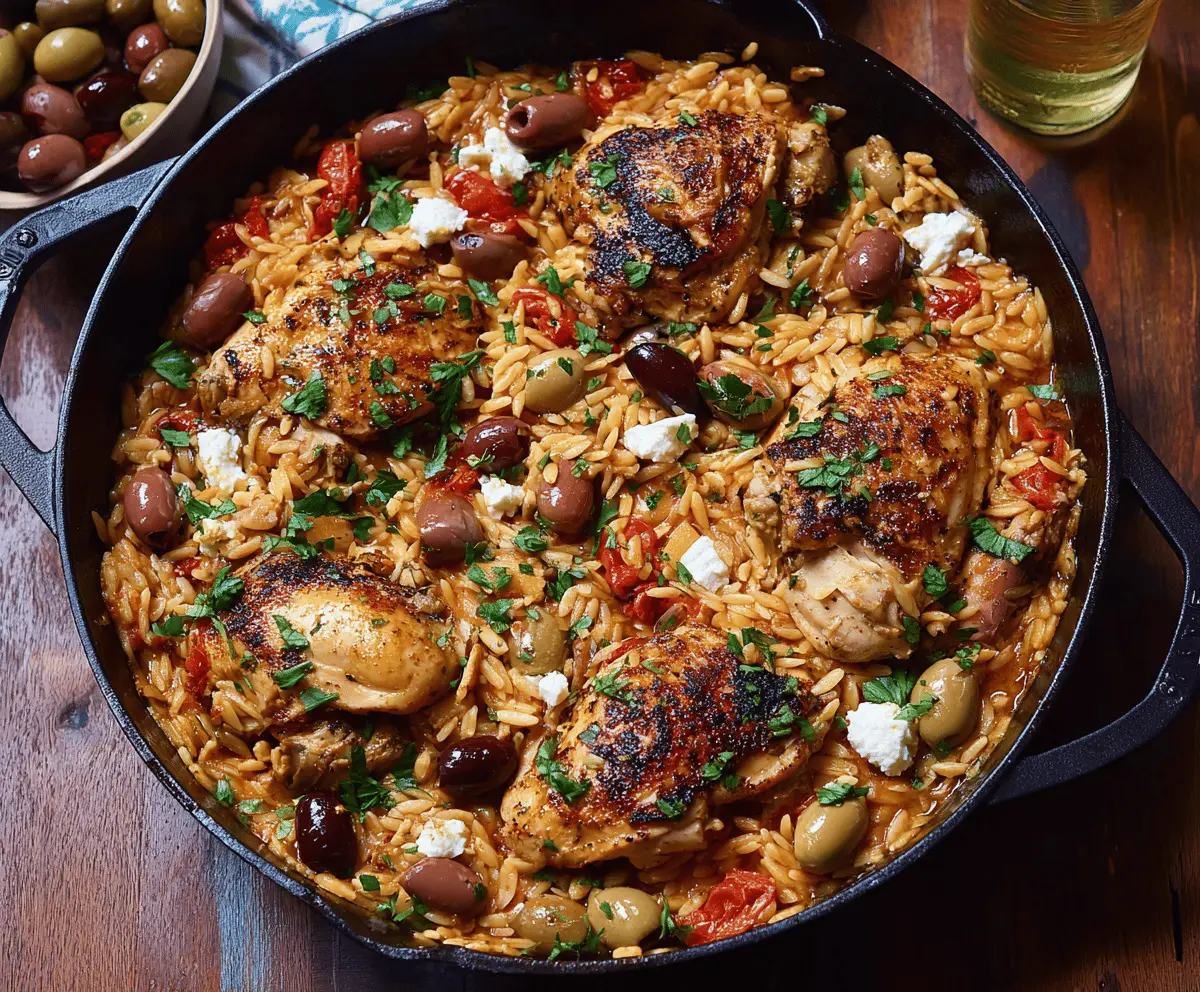 Easy One-Pot Mediterranean Chicken Orzo Recipe