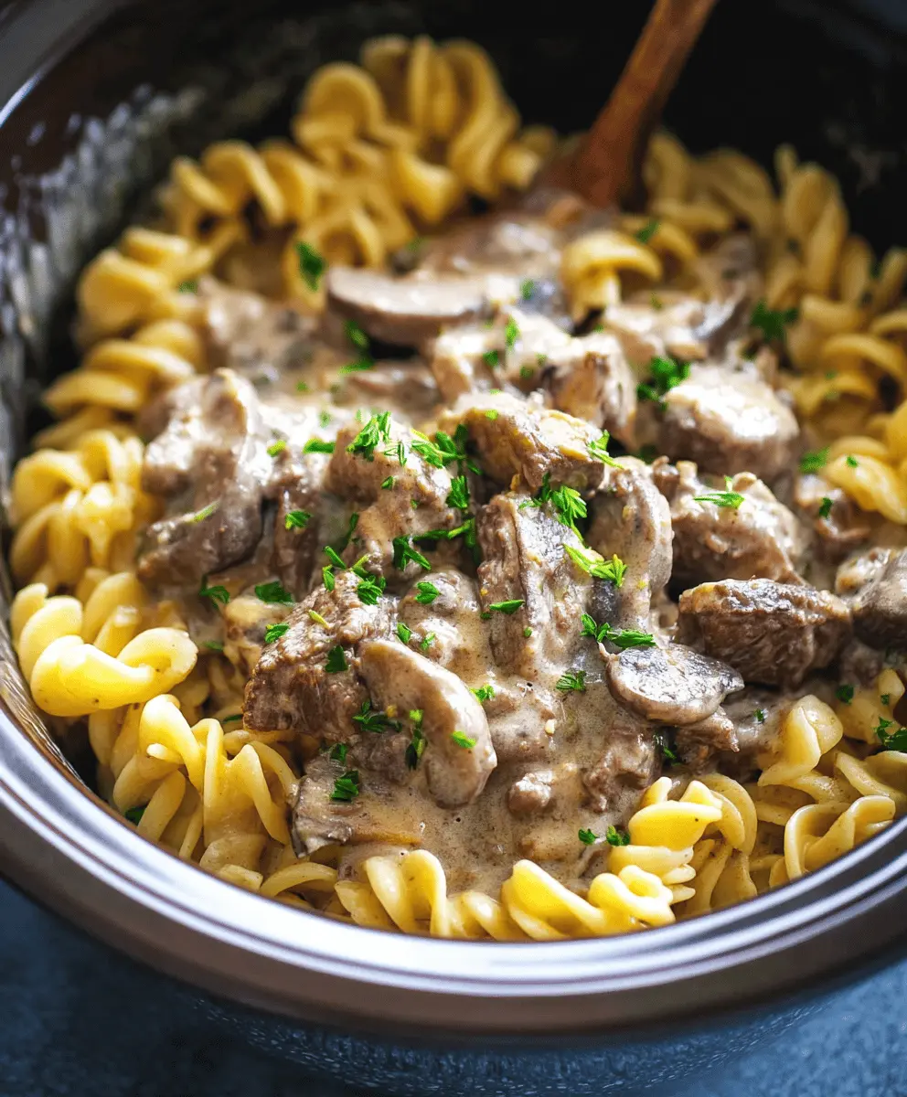 Slow Cooker Creamy Beef Stroganoff Recipe