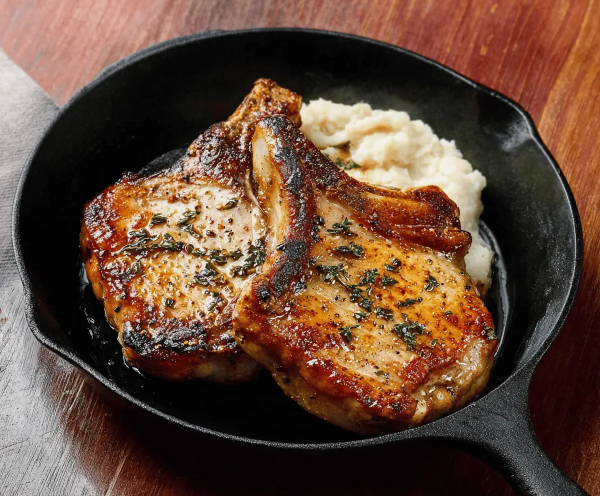 Easy Cast Iron Pork Chops with Crispy Edges