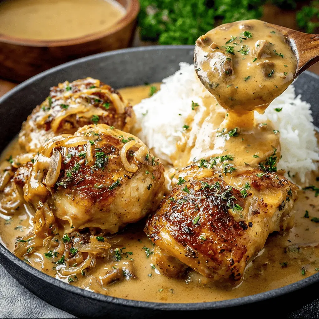 Smothered Chicken With Creamy Homemade Gravy
