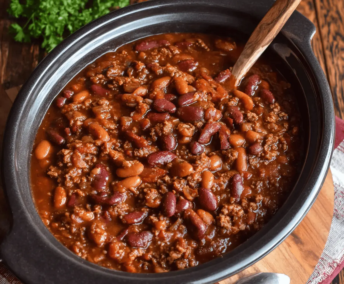 Easy Crock Pot BBQ Cowboy Beans Recipe