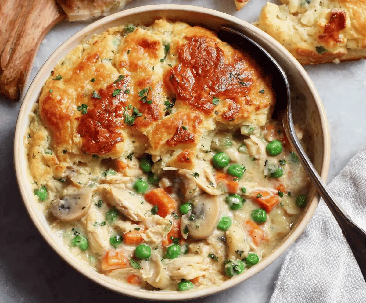 Healthy One-Pot Crustless Chicken Pot Pie Recipe