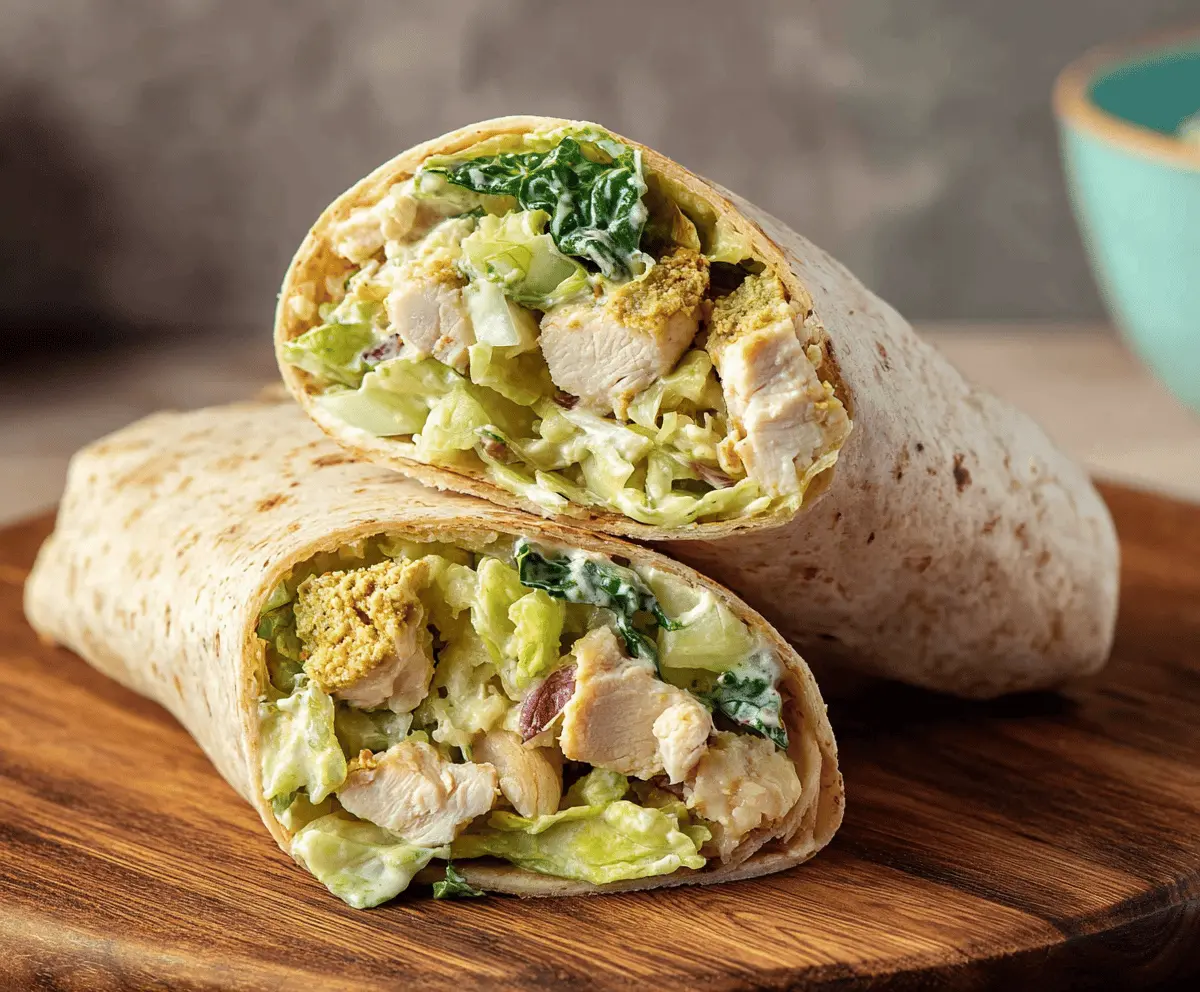 Easy Caesar Chicken Salad Wraps for Lunch