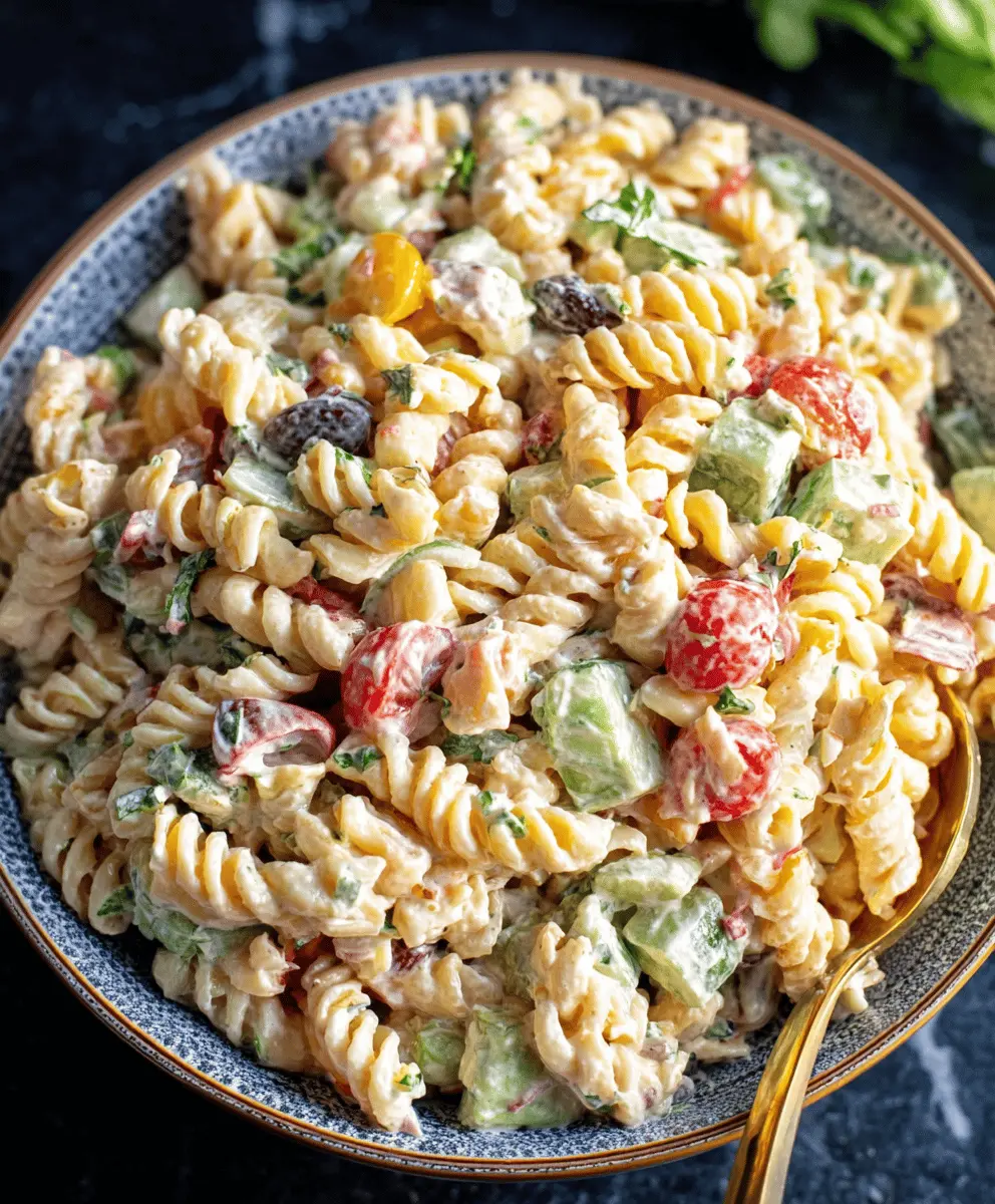 Easy Creamy Pasta Salad Recipe with Dressing