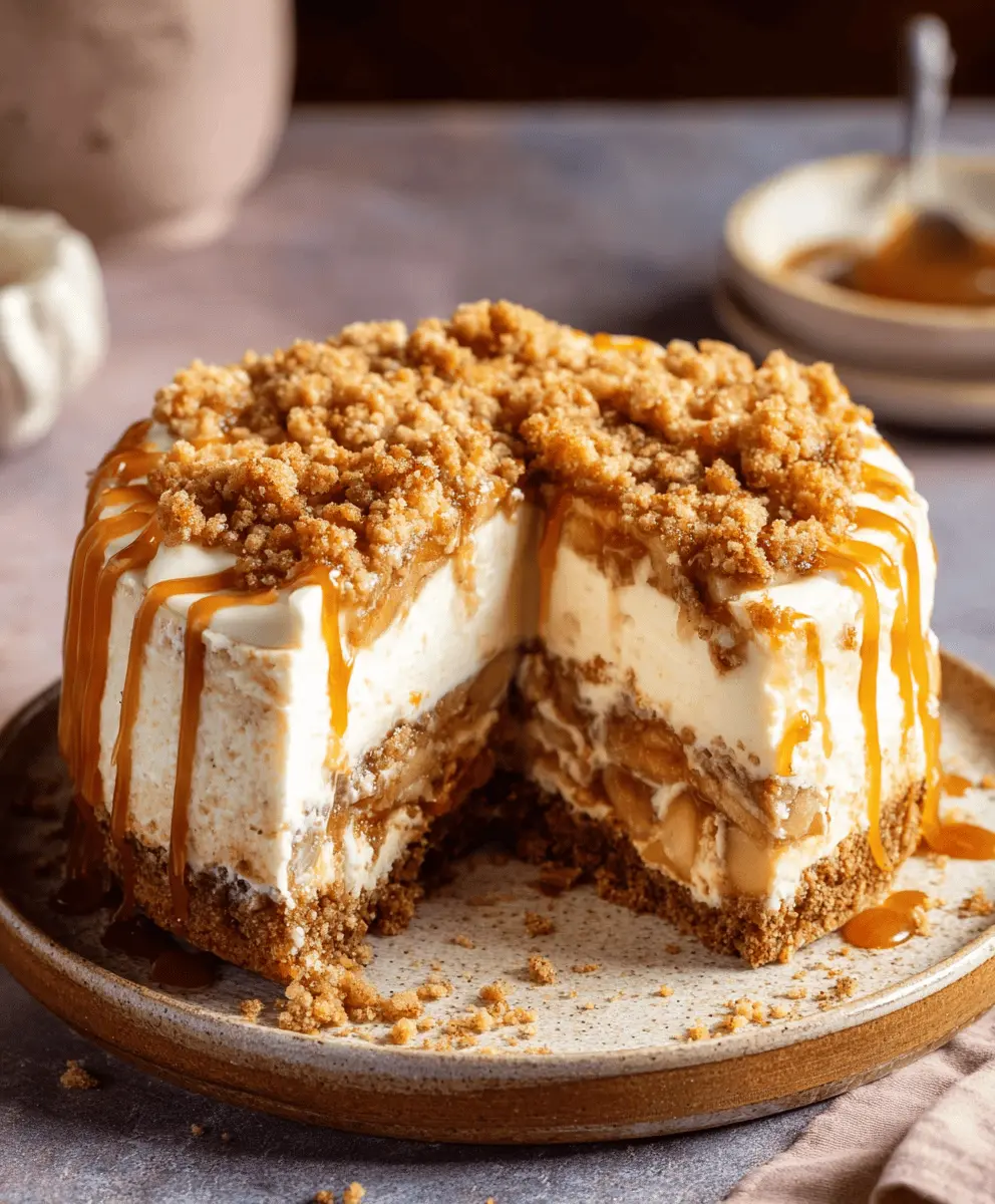 No-Bake Apple Crumble Cheesecake Recipe