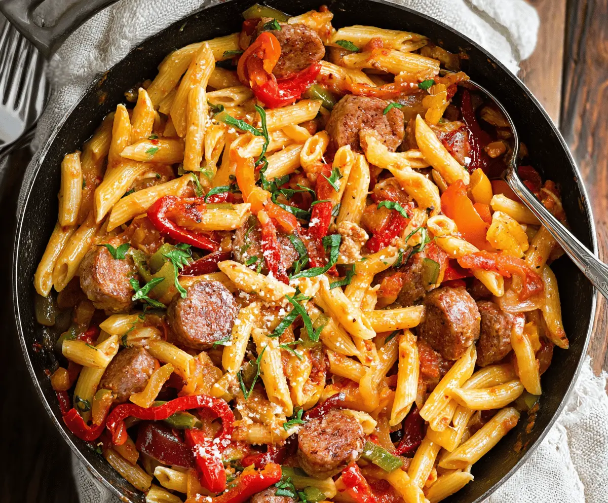 Easy Sweet Pepper and Sausage Pasta Recipe