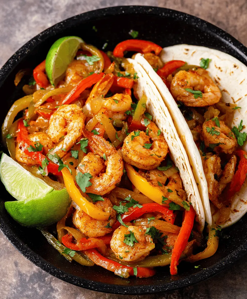 Easy Shrimp Fajitas with Peppers and Onions