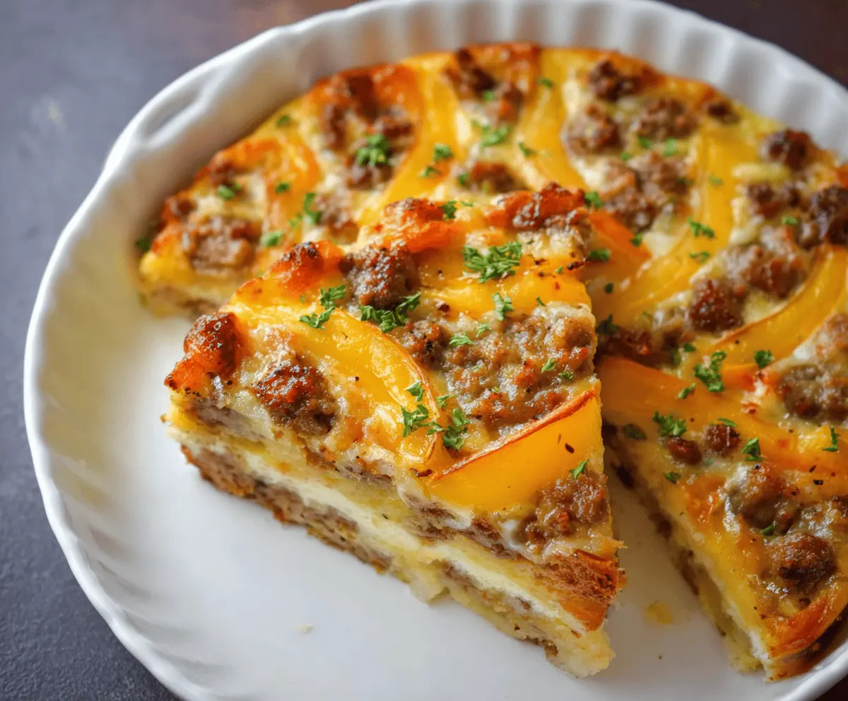 Easy Overnight Sausage Pancake Breakfast Casserole