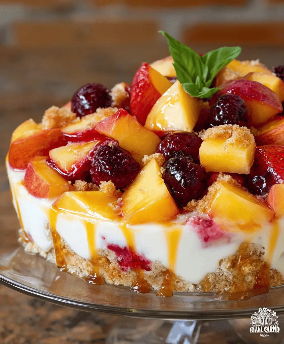 Easy Peach Cobbler Cheesecake Fruit Salad Recipe