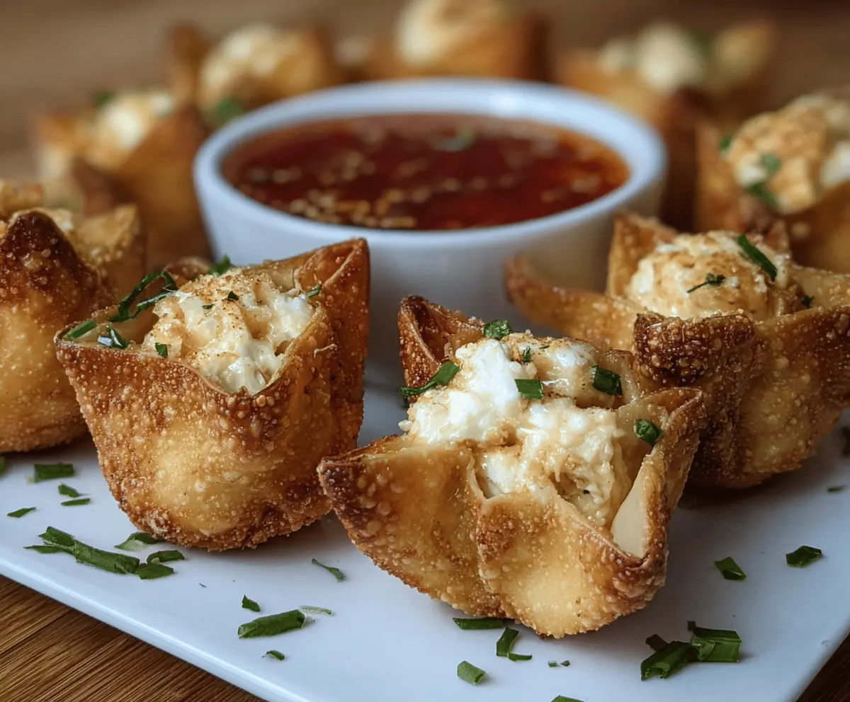 Delicious Crab Rangoon Bombs with crispy golden exterior and creamy filling, perfect for appetizer or party snack.