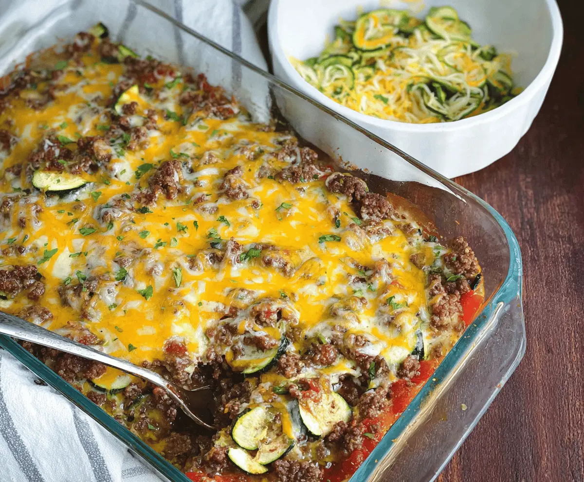 Keto Zucchini Hamburger Casserole Recipe 
