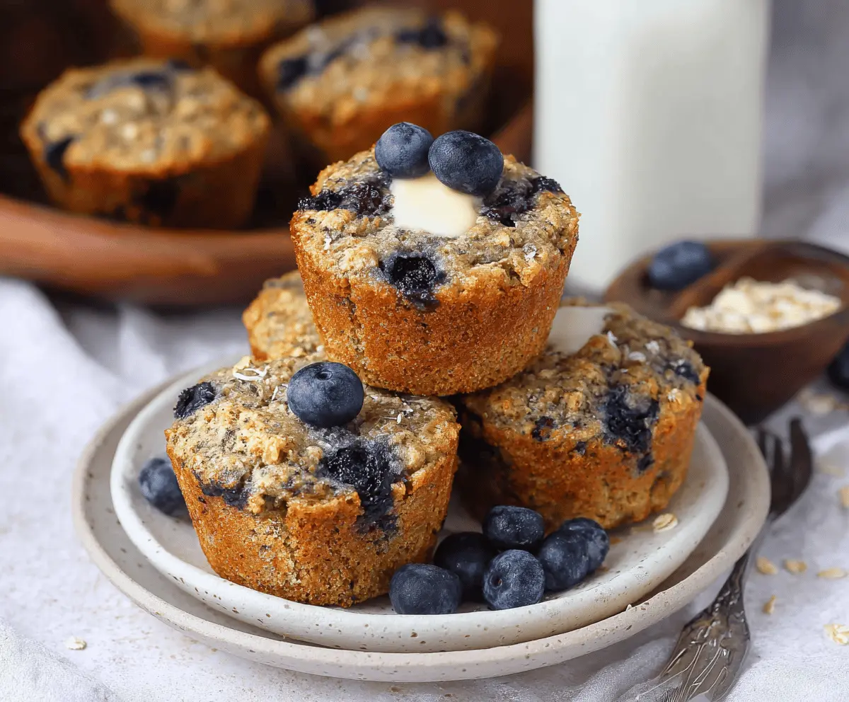 Oatmeal Blueberry Muffins - No Flour!