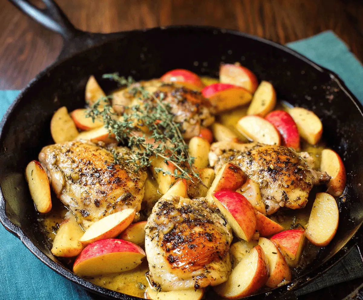 One Pan Chicken with Apples