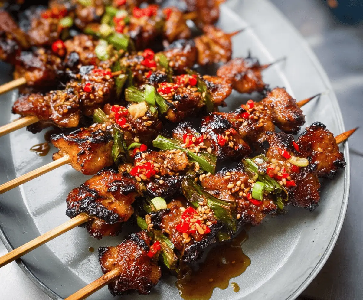 Sichuan Chili Crisp Glazed Yakitori