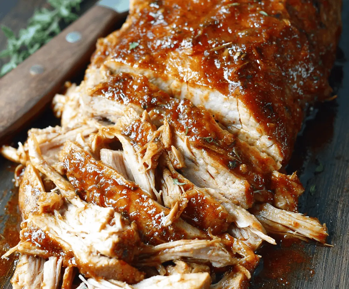 Slow Cooker Apple Butter Glazed Pork Tenderloin