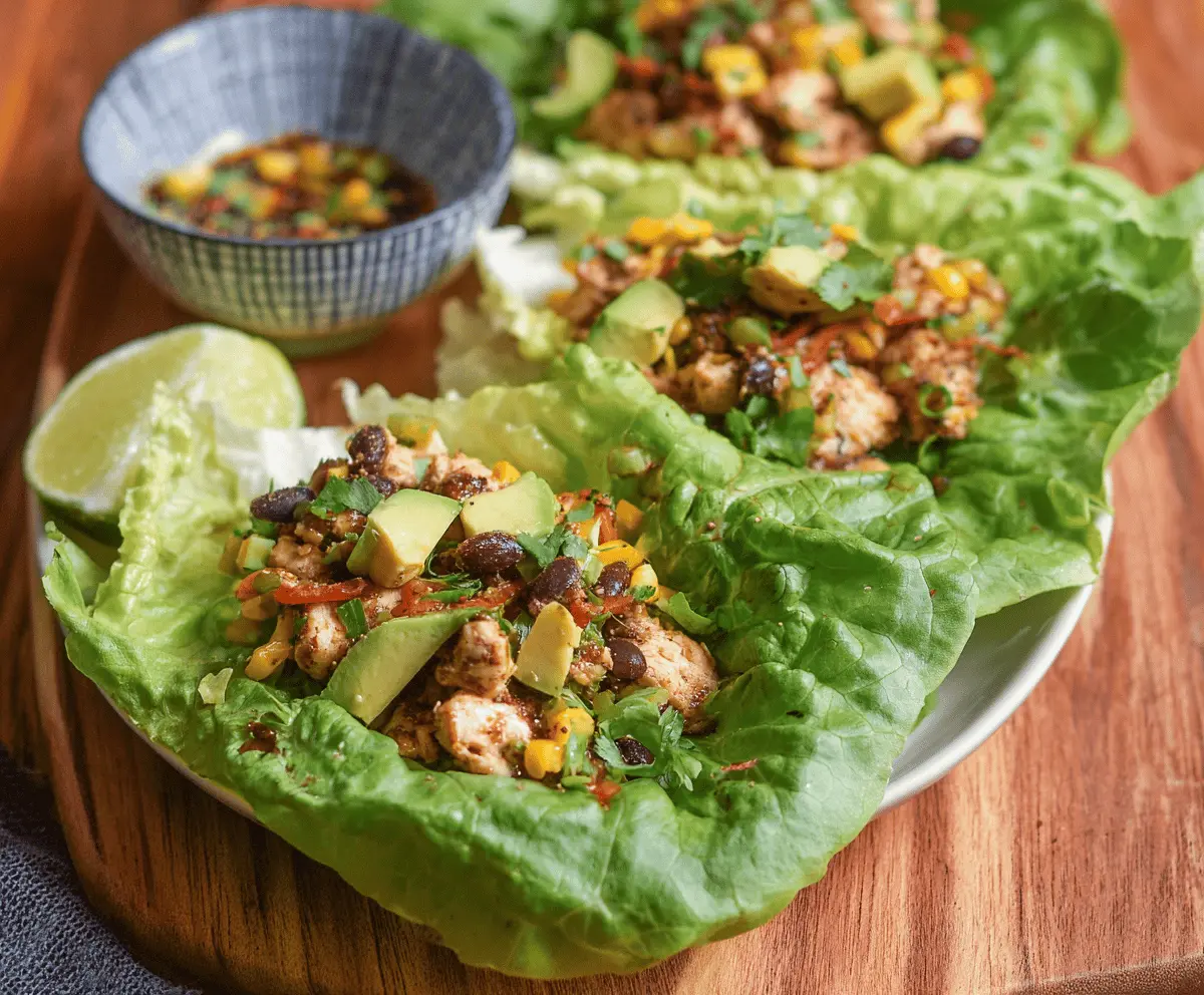 Avocado Chicken Lettuce Wraps