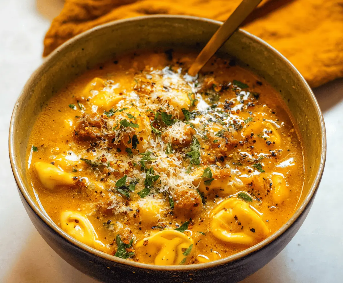 Butternut Squash, Sausage and Tortellini Soup
