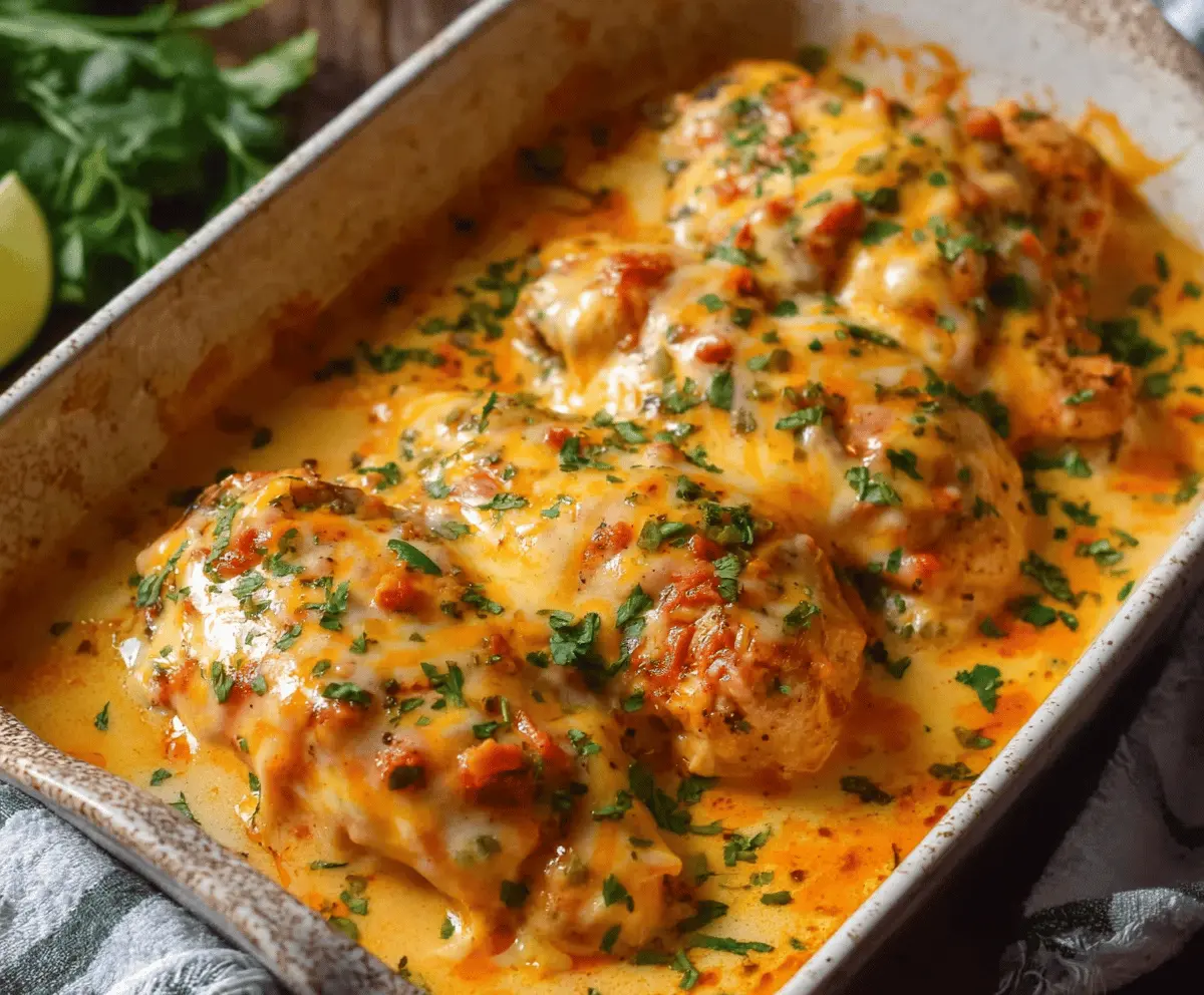 Flavorful Baked Queso Chicken