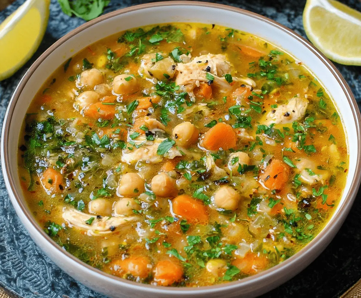 Hearty Chicken and Chickpea Soup