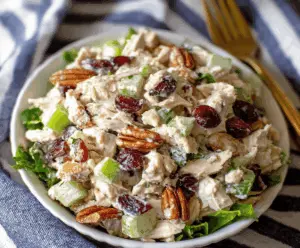 Delicious leftover turkey salad with fresh greens, cherry tomatoes, and a light vinaigrette, perfect for a quick and healthy meal.