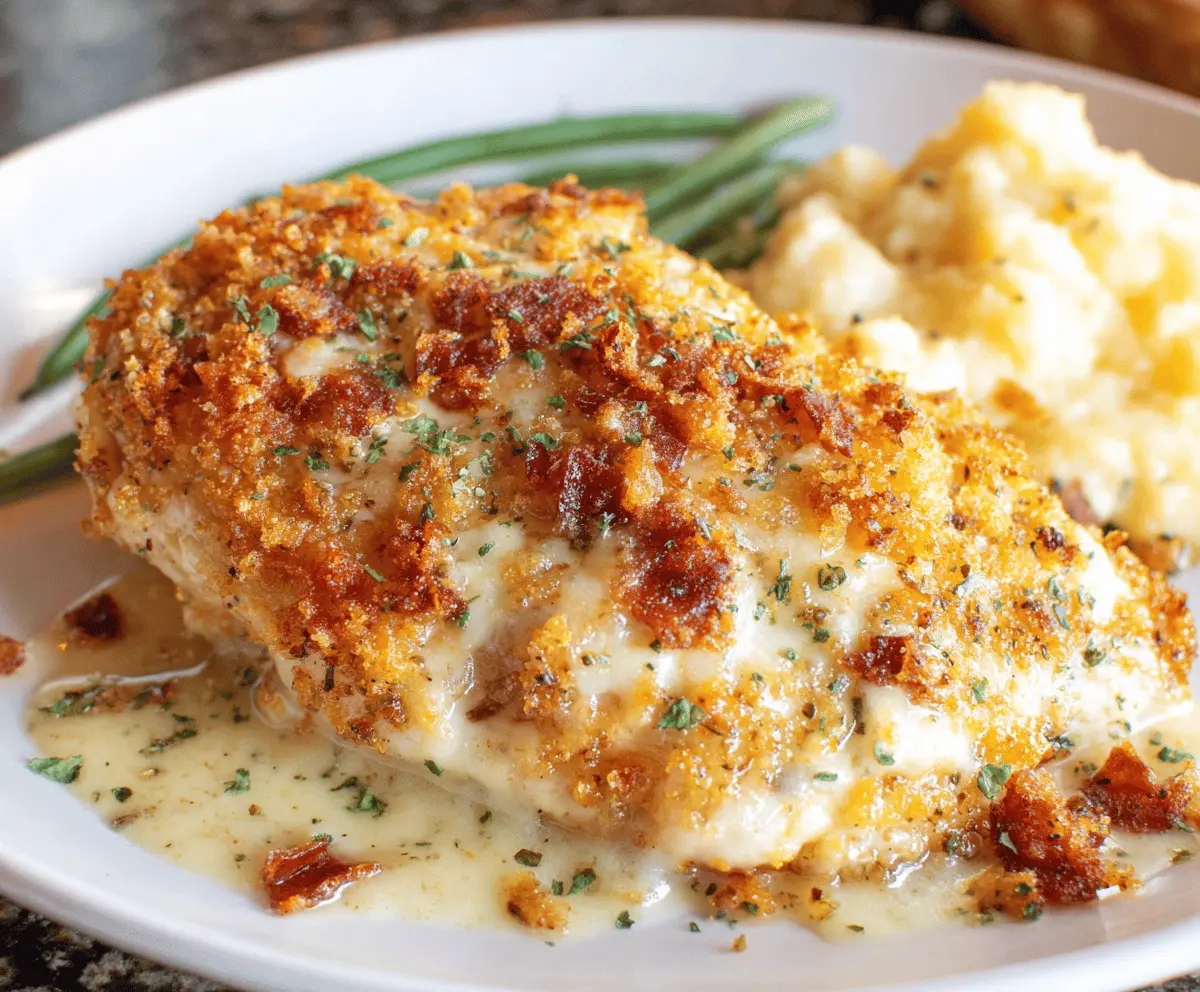 Delicious Parmesan Chicken from Longhorn Steakhouse served with fresh herbs and crispy coating.