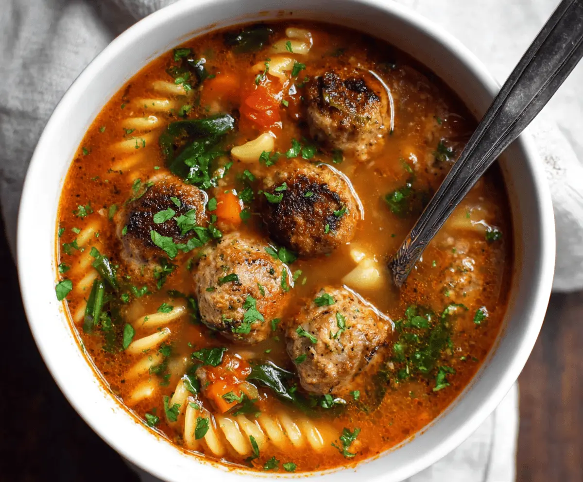 One-Pot Italian Meatball Soup