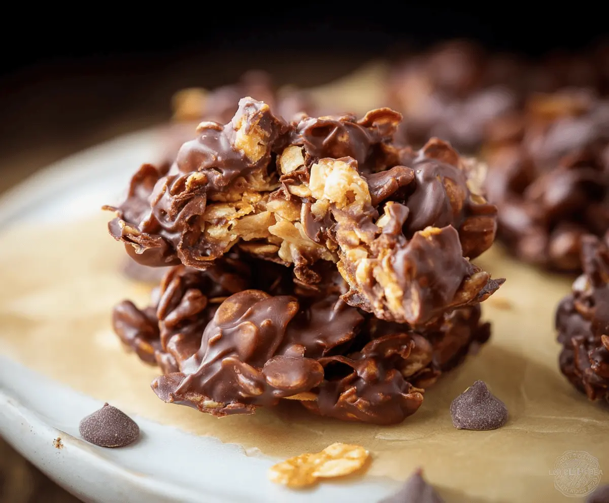 Peanut Butter Chocolate Corn Flakes Clusters